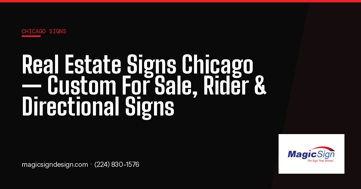 Custom branded real estate for sale sign in Chicago front yard