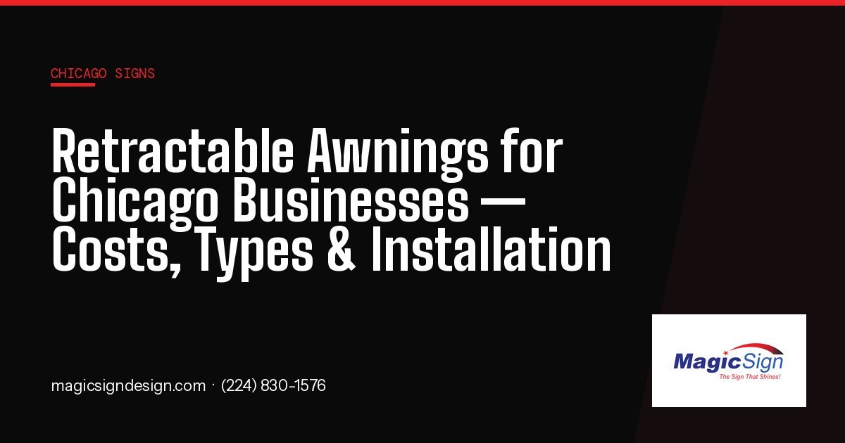 Motorized retractable awning extended over Chicago restaurant outdoor patio