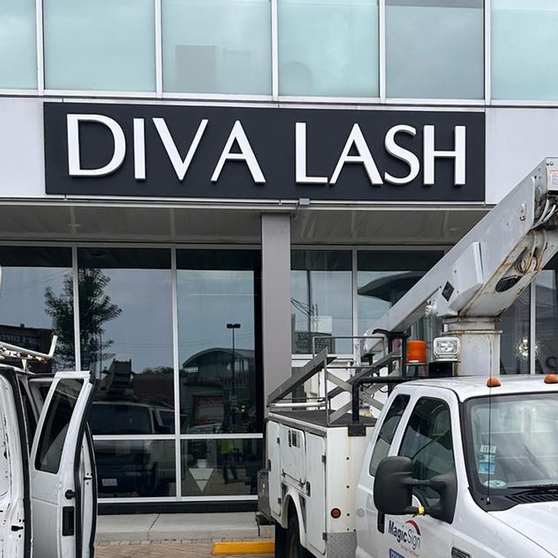 Diva Lash — Lightbox Cabinet Sign — Magic Sign Design Chicago