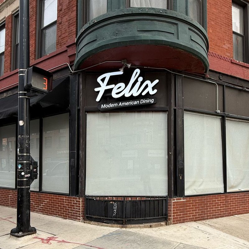 Felix Modern American Dining — Lit Sign — Magic Sign Design Chicago